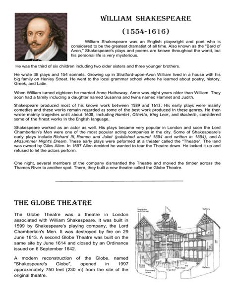 william shakespeare biography for students